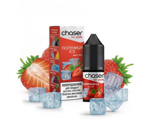 Сольова рідина Chaser For Pods Salt Полуниця Ice 30 мг 10 мл