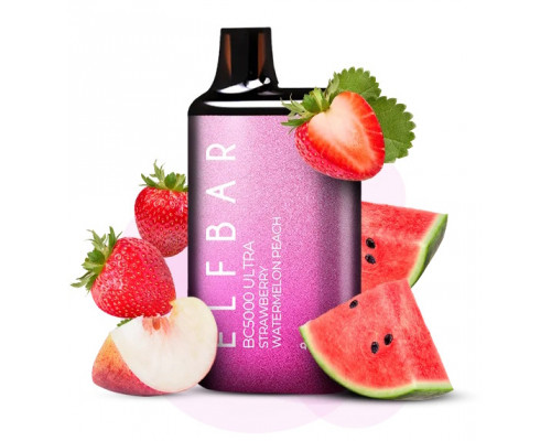Одноразова Pod система Elf Bar BC5000 Ultra 650 мАг Strawberry Watermelon Peach 50 мг