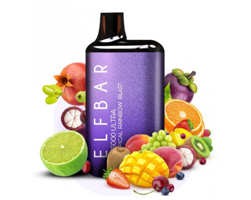 Одноразова Pod система Elf Bar BC5000 Ultra 650 мАг Tropical Rainbow Blast 50 мг