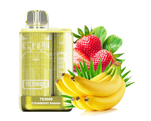 Одноразова Pod система Elf Bar TE5000 Strawberry Banana 50 мг 550 мАг