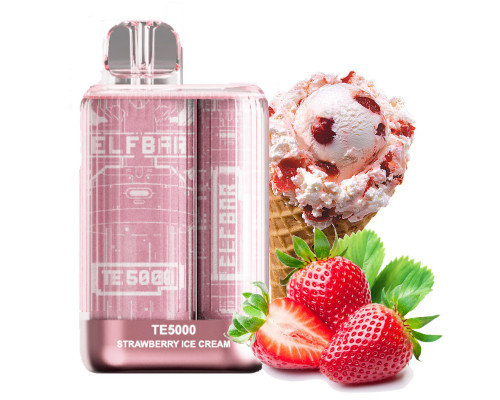 Одноразова Pod система Elf Bar TE5000 Strawberry Ice Cream 50 мг 550 мАг