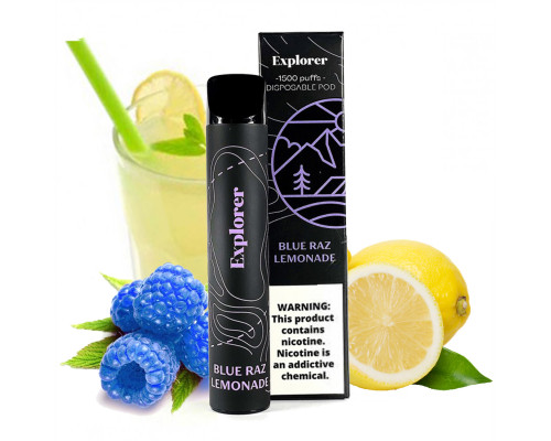 Одноразова Pod система Explorer 1500 Blue Raz Lemonade 50 мг 850 мАг