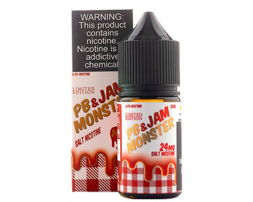 Сольова рідина Jam Monster Salt PB LE Strawberry 24 мг 30 мл