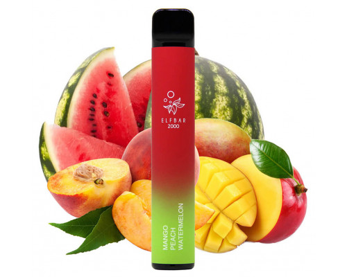 Одноразова Pod система Elf Bar 2000 Mango Peach Watermelon 50 мг 1200 мАг