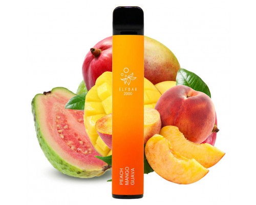 Одноразова Pod система Elf Bar 2000 Peach Mango Guava 50 мг 1200 мАг