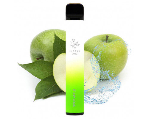 Одноразова Pod система Elf Bar 2000 Sour Apple 50 мг 1200 мАг