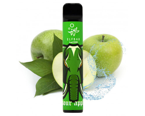 Одноразовая Pod система Elf Bar Lux 1500 Sour Apple 50 мг 850 мАч