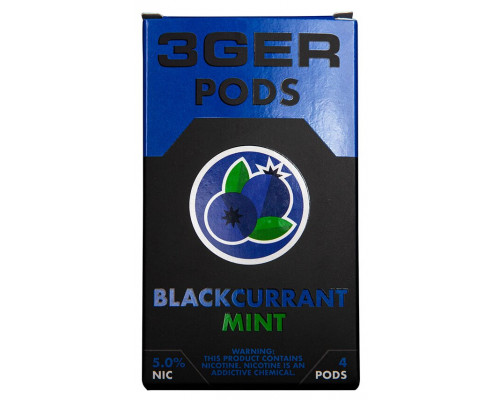 Заправленный картридж 3Ger Pods Cartridge 50 мг 1 мл 4 шт Blackcurrant Mint