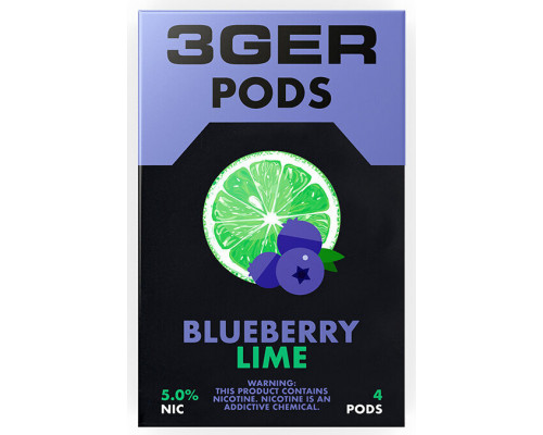 Заправленный картридж 3Ger Pods Cartridge 50 мг 1 мл 4 шт Blueberry Lime