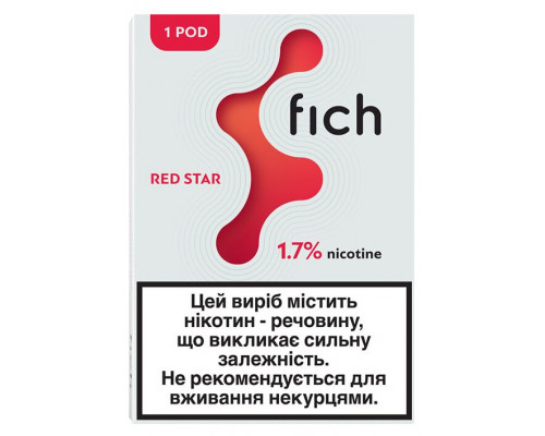 Заправлений картридж Fich Pods Cartridge 17 мг 0.8 мл 1 шт Red Star