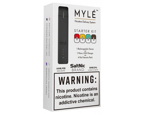POD система MYLE Starter Kit комплект 4 картриджі 50 мг Black