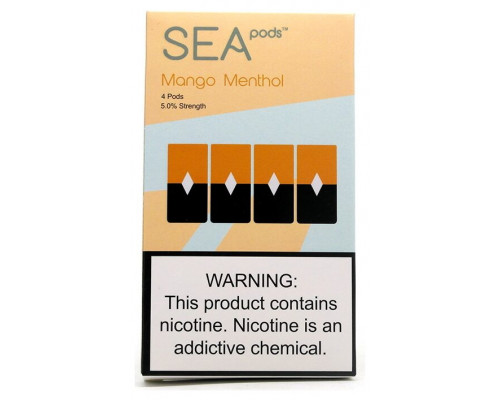 Заправленный картридж SEA Pods Cartridge 50 мг 1 мл 4 шт Mango Menthol
